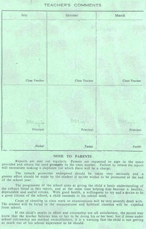 Report Card (Page 4 of 4)